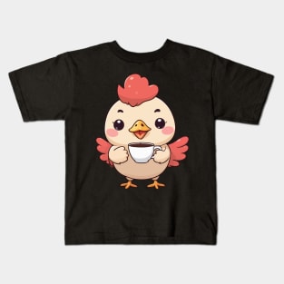 Kawaii Coffee Chick - Adorable Caffeine Companion Kids T-Shirt